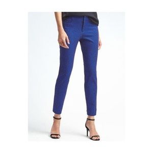 Banana Republic Sloan pant in blue brocade, size 4